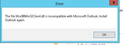 outlook not working after update 2019